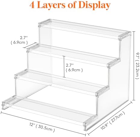Lifewit 4 Tier Clear Display Stand for Cupcakes Perfumes Desserts Figurines
