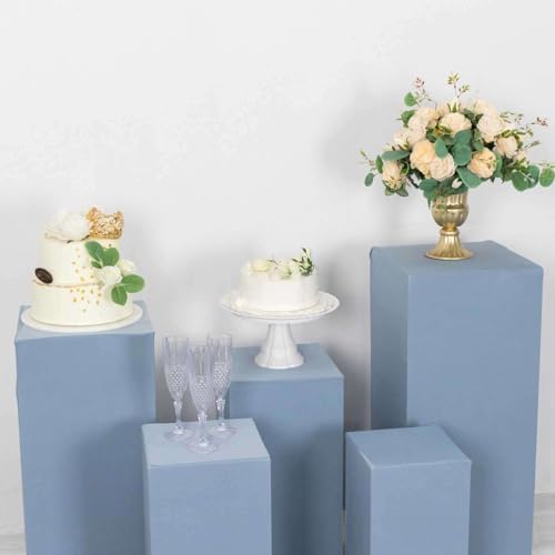 Set of 5 Dusty Blue Spandex Display Box Covers