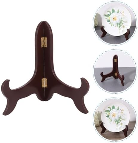 2pcs Adjustable Wooden Plate Display Stand for Home and Office Use