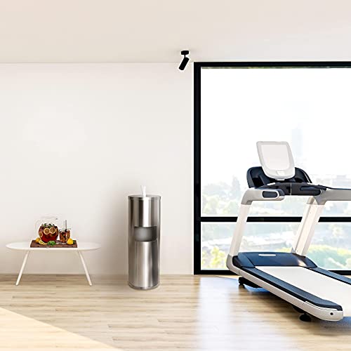 Stainless Steel Floor Stand Wipe Dispenser with Trash Can