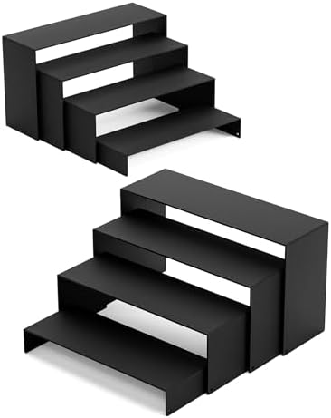 Black Matte Metal Display Stand 8 Pcs 2 Sets