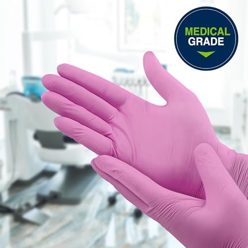 HALYARD Pink Nitrile Exam Gloves with 12 Cuff
