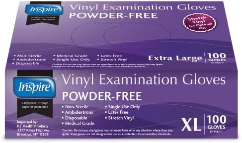 Inspire Stretch Vinyl Exam Gloves 1000 Count