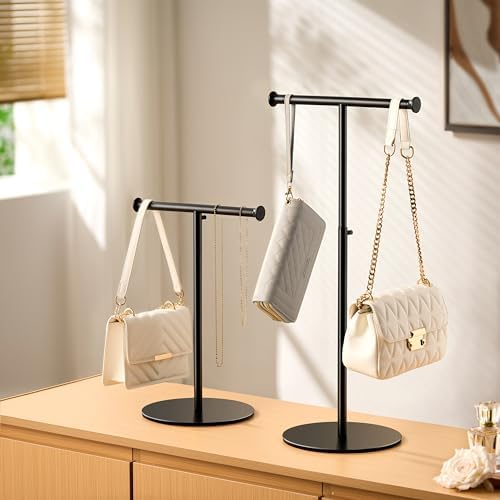 niffgaff 2 Pack T Bar Purse Display Stand Black