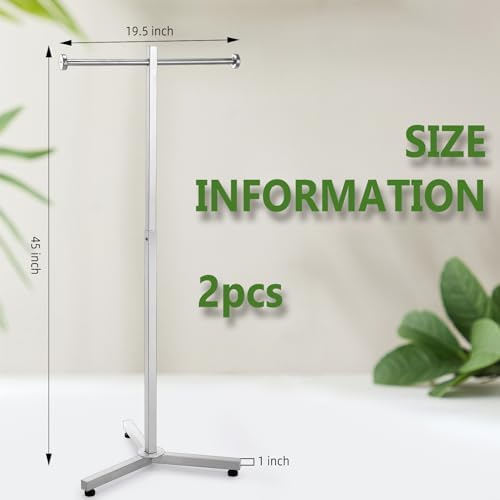 Blulu 2 Pcs Heavy Duty Adjustable Shopping Bag Rack Metal Stand Chrome Silver 45 Inch