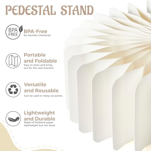 4-Pack White Buffet Risers with Acrylic Plates
