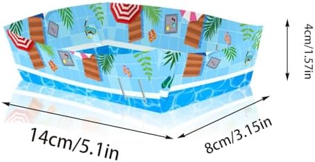 24 Pcs Hawaiian Style Paper Food Plates for Summer Pool Parties