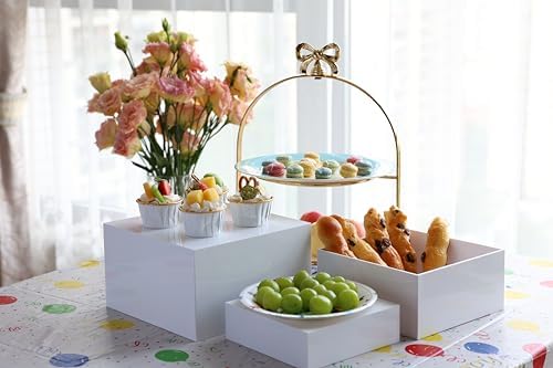 6PCS White Acrylic Cube Buffet Risers Display Set
