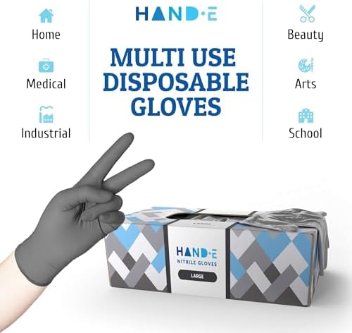 Hand-E Touch Disposable Grey Nitrile Gloves 100 Count