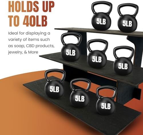 3-Tier Straight Retail Display Stand with Shelves