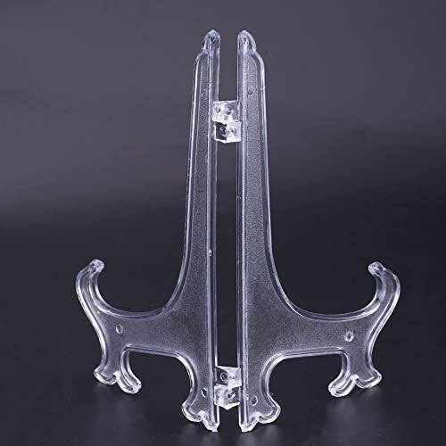 Youthink Clear Plastic Plate Display Stand with Foldable Design and Adjustable Hinges