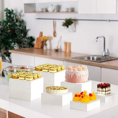 6-Pack Acrylic Display Risers for Desserts and Collectibles