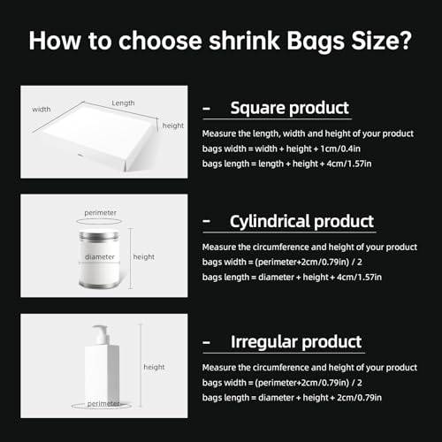 R-PACK 200 Piece 8x12 Heat Shrink Bags