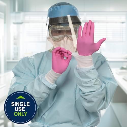 HALYARD Pink Nitrile Exam Gloves with 12 Cuff