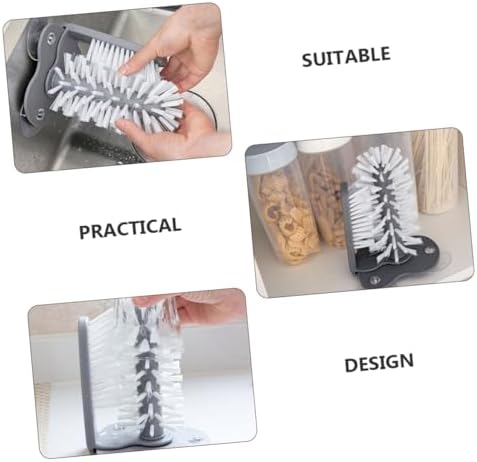 1pc Detachable Glass Cup Brush with Rotating Bristles for Easy Cleaning and Wall Mount Storage