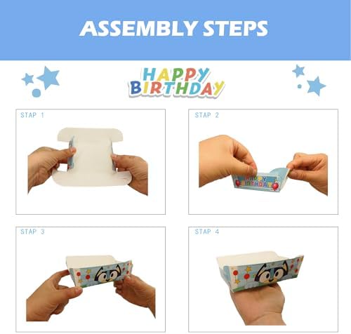 Blue Cartoon Dog Disposable Paper Trays 24Pcs