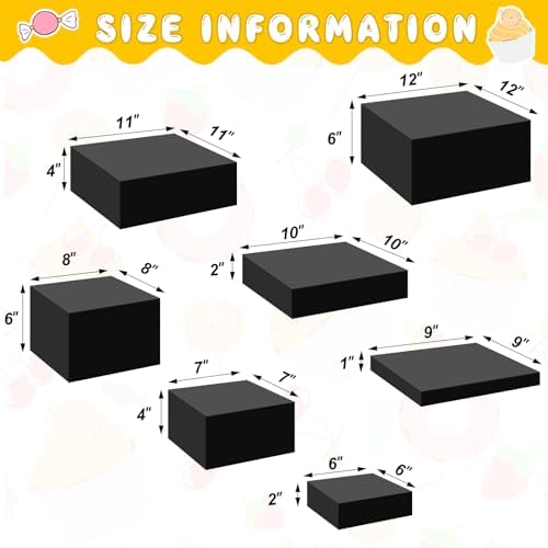 Leinuosen 7 Pcs Large Buffet Risers Set Black
