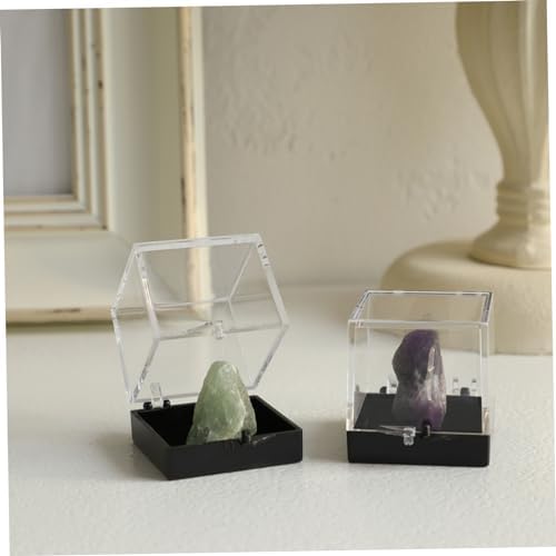 ABOOFAN 48Pcs Plastic Transparent Display Case for Mineral Specimens