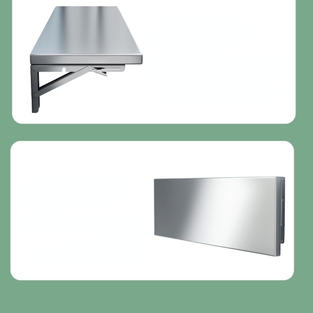 236 x 16 Inch Stainless Steel Folding Wall Shelf