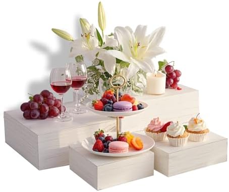 4 Pcs Wood Buffet Risers for Party Display