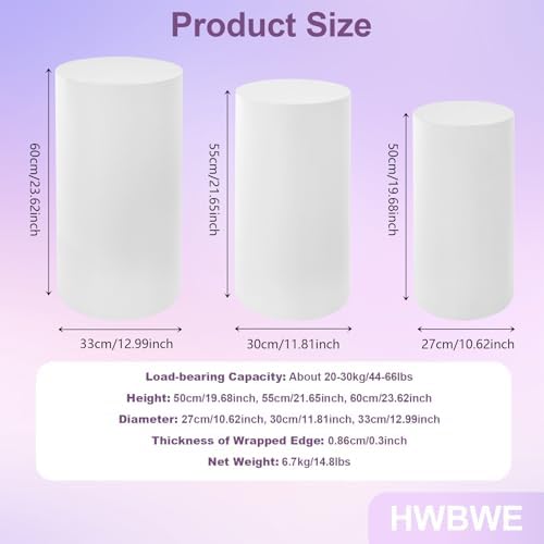 3 Pcs Cylinder Stands for Party Decor and Cake Displays