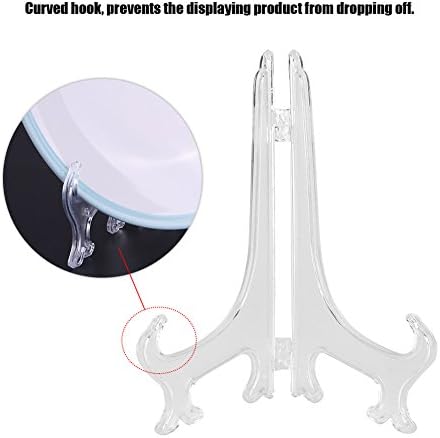 Youthink Clear Plastic Plate Display Stand with Foldable Design and Adjustable Hinges