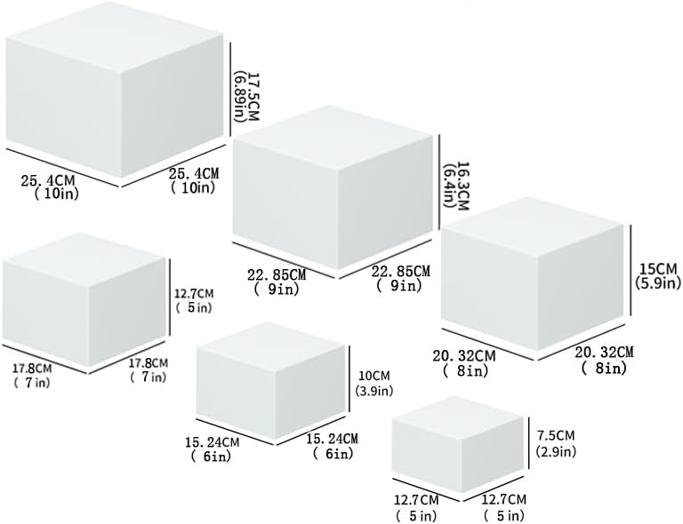 6PCS White Acrylic Cube Display Risers for Buffet Tables