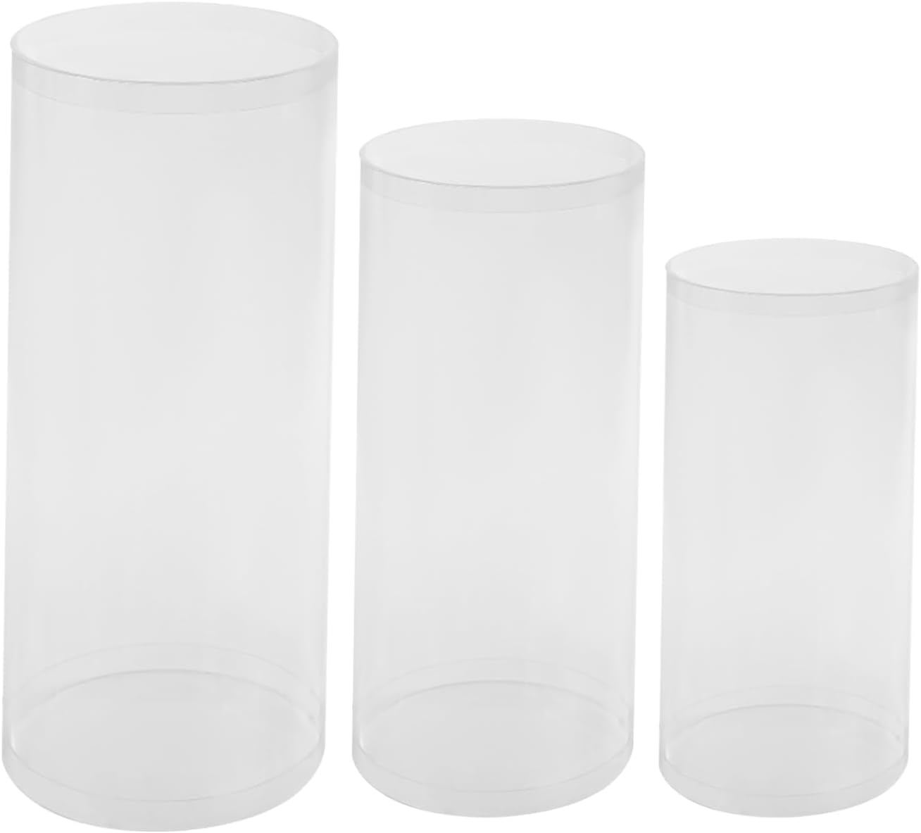 3PCS Clear Cylinder Display Stands for Parties