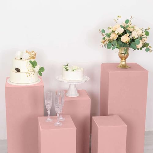 Dusty Rose Spandex Display Box Stand Covers Set of 5