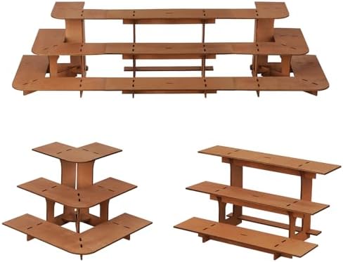 3 Tier Wooden Display Shelf Corner Straight Racks for Retail Farmers Market and Events
