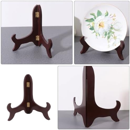 2pcs Adjustable Wooden Plate Display Stand for Home and Office Use
