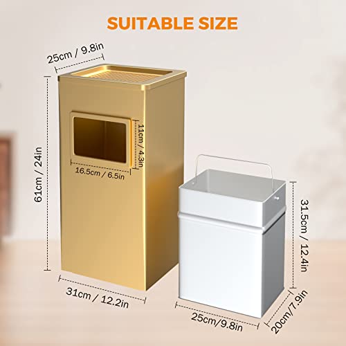 BEAMNOVA Trash Can Black Stainless Steel Durable Indoor Outdoor