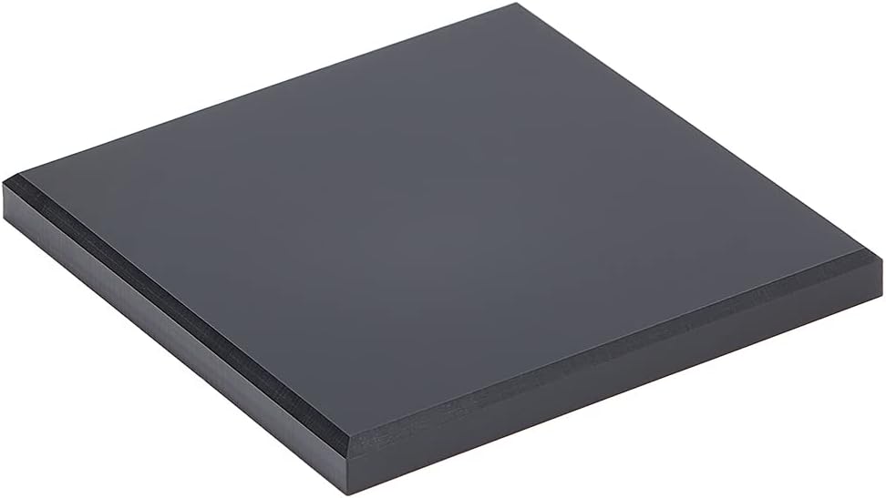 BENECREAT Black Acrylic Square Display Base 4x4x06 Inch