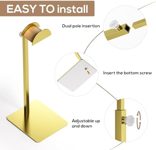 2 Pack Gold Purse Display Stand for Vanities and Retail