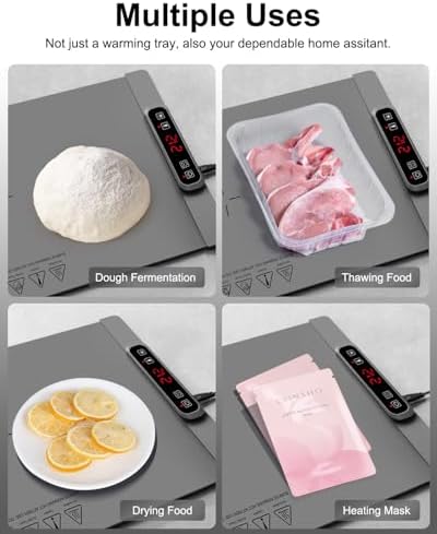 AUTOPkio Electric Warming Tray with 5 Temperature Settings and 4H Auto Shut-Off Timer