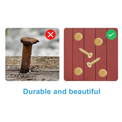 16 Pcs Gold Brass Wood Screw Caps for Vintage Furniture Decor