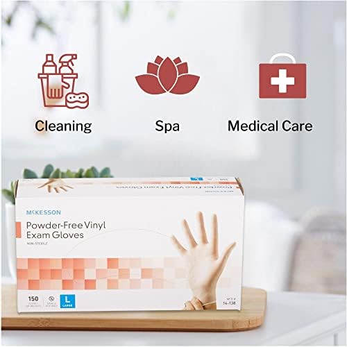 McKesson Vinyl Exam Gloves Large 1500 Total