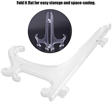 Youthink Clear Plastic Plate Display Stand with Foldable Design and Adjustable Hinges