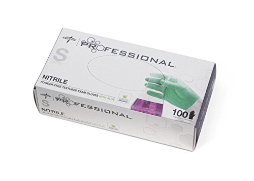 Medline Professional Textured Nitrile Exam Gloves with Aloe Size S