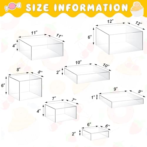 Leinuosen 7 Piece Clear Buffet Riser Set