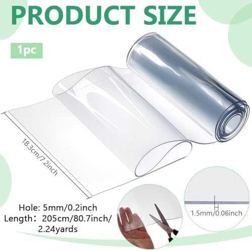 BENECREAT 673 Feet Clear PVC Door Curtain for Basement Stable Pet House