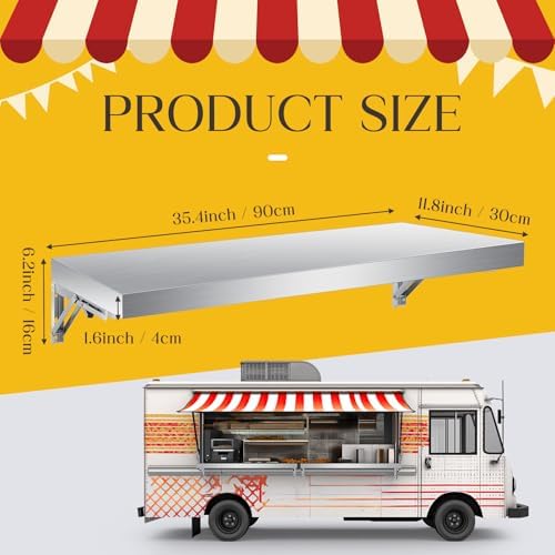 Stainless Steel Folding Wall Shelf for Food Trucks