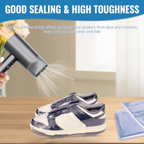 Yeumk 50PCS 10x14 Inch Clear PVC Heat Seal Shrink Wrap Bags for Packaging