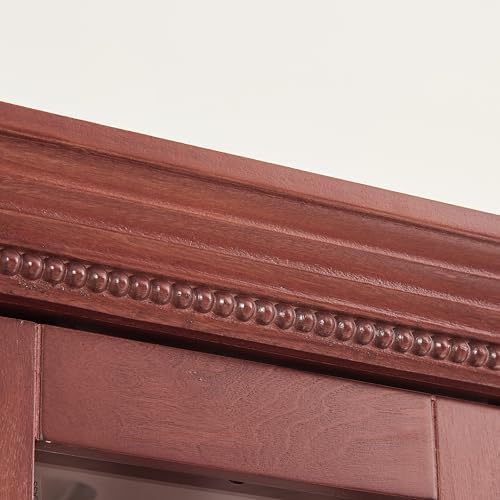 Corner Curio Cabinet with Lights - Adjustable Glass Shelves and Mirror Back