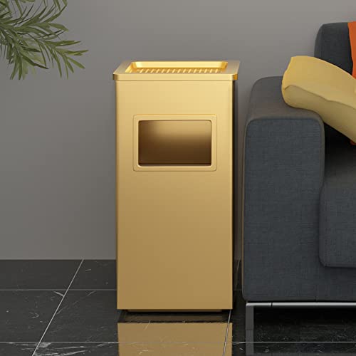BEAMNOVA Trash Can Black Stainless Steel Durable Indoor Outdoor