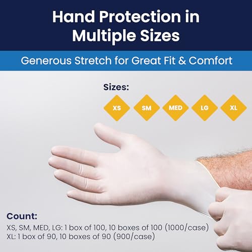 Adenna GOLD Disposable Latex Gloves 6 Mil Pack of 100