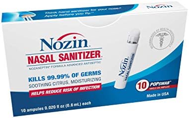Nozin Nasal Sanitizer Antiseptic Popswab 10ct Pack
