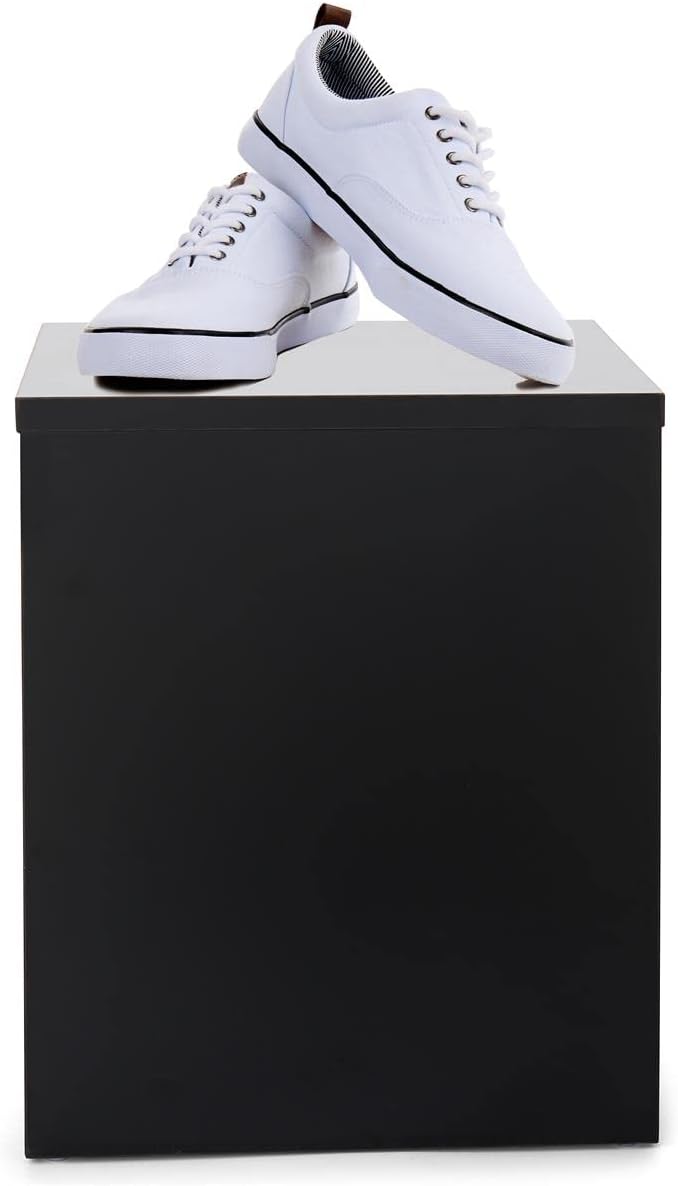 Displays2go Black Retail Display Pedestal with Collapsible Design