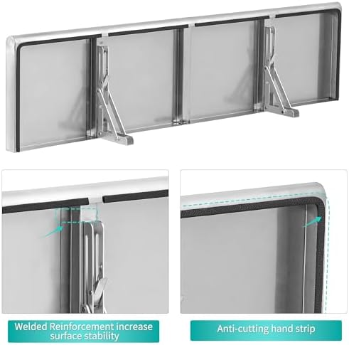 Picesa 36 Inch x 12 Inch Stainless Steel Folding Serving Shelf
