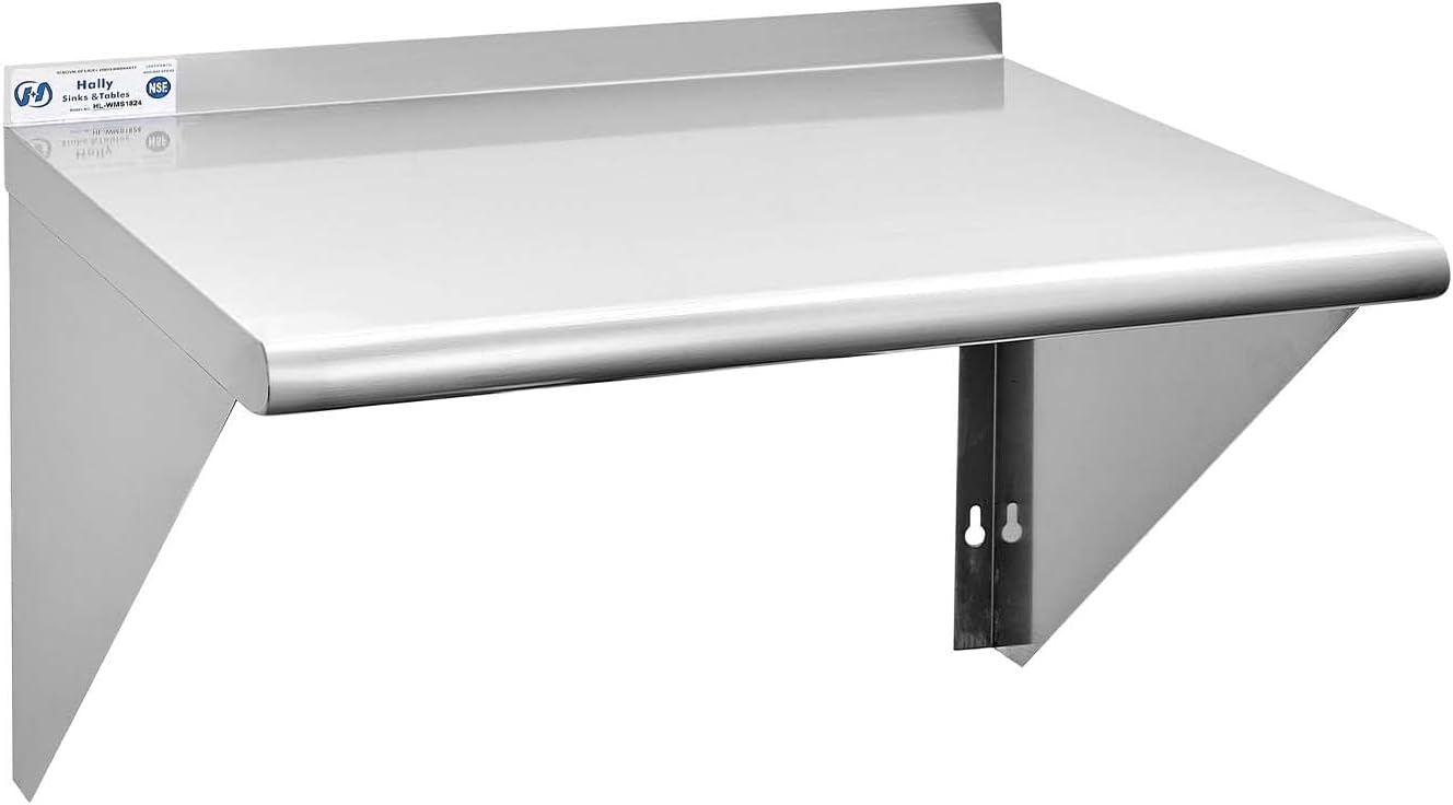 Hally Sinks Tables H 18x24 Inch Stainless Steel Shelf 300 lb